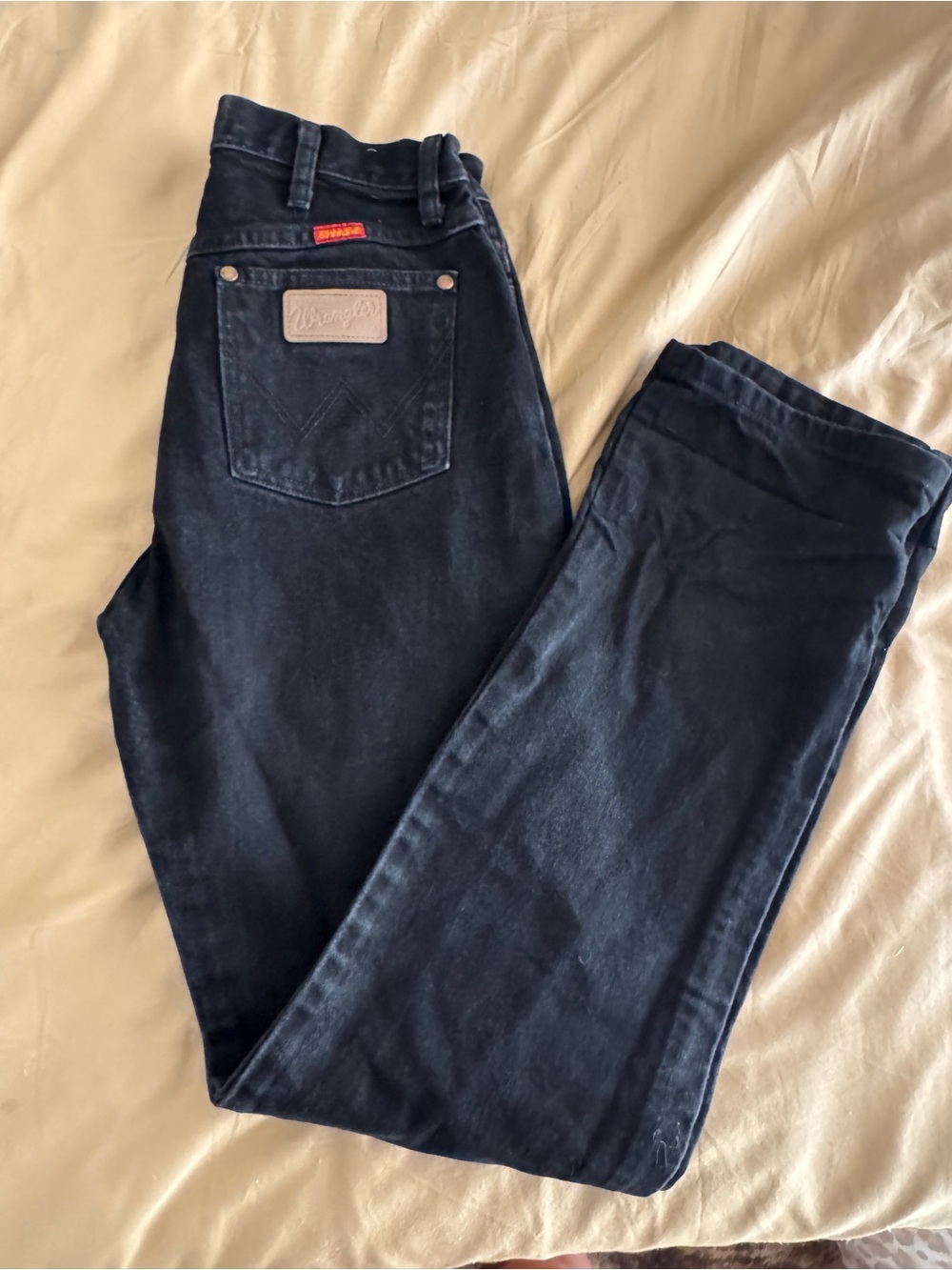 Vintage Wrangler Women's Black High-Rise Straight Jeans